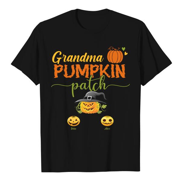 Personalize Grandma Pumpkin Patch, Happy Halloween, Hallowthanksmas