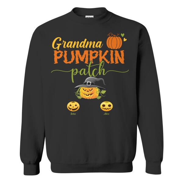 Personalize Grandma Pumpkin Patch, Happy Halloween, Hallowthanksmas