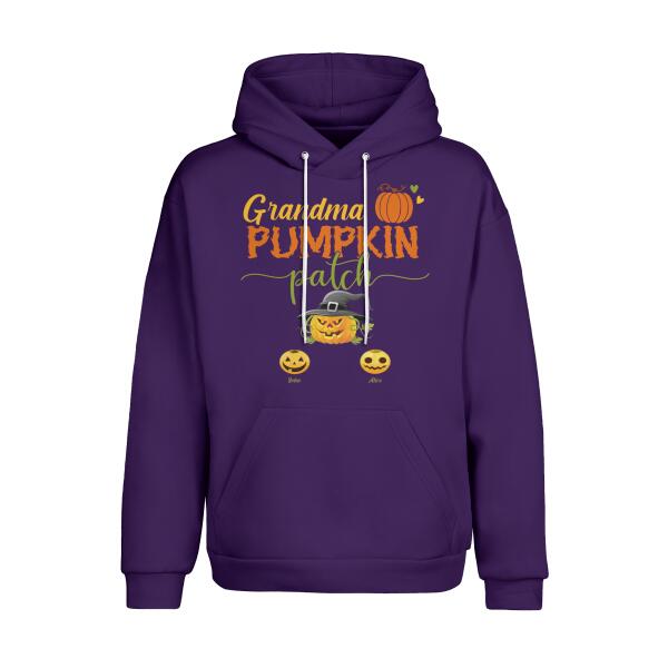 Personalize Grandma Pumpkin Patch, Happy Halloween, Hallowthanksmas