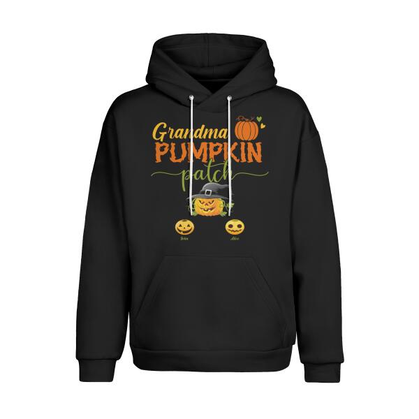 Personalize Grandma Pumpkin Patch, Happy Halloween, Hallowthanksmas