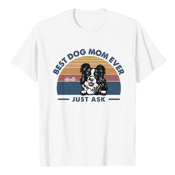 Best Dog Dad Peeking Dog Retro Personalized Shirt