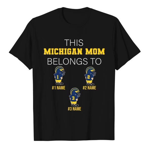 Personalized Michigan football this person belongs to custom number kids and names