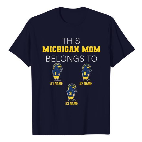 Personalized Michigan football this person belongs to custom number kids and names