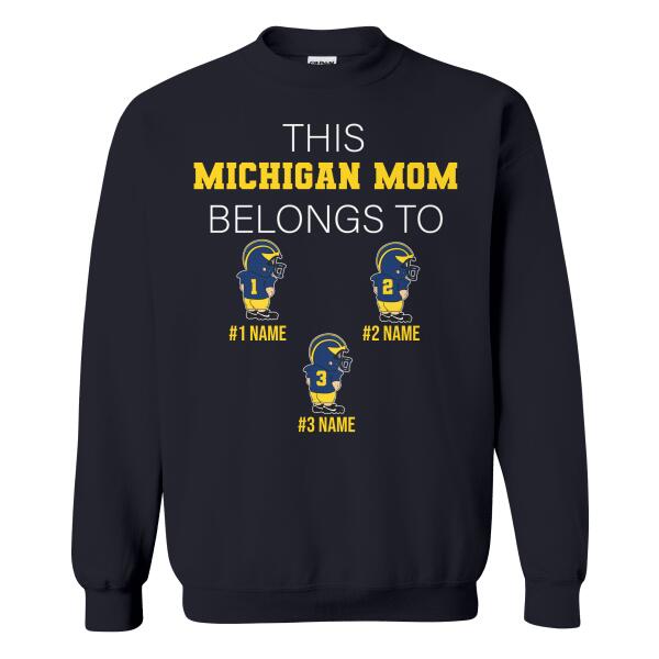 Personalized Michigan football this person belongs to custom number kids and names