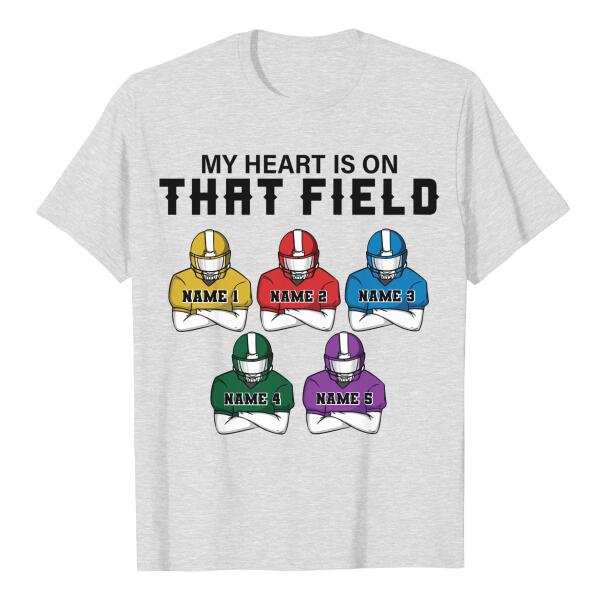 Personalized American football my heart is on that field