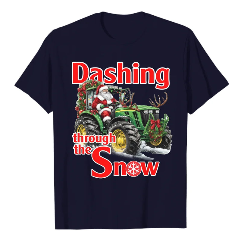 Christmas Santa on Tractor Shirt