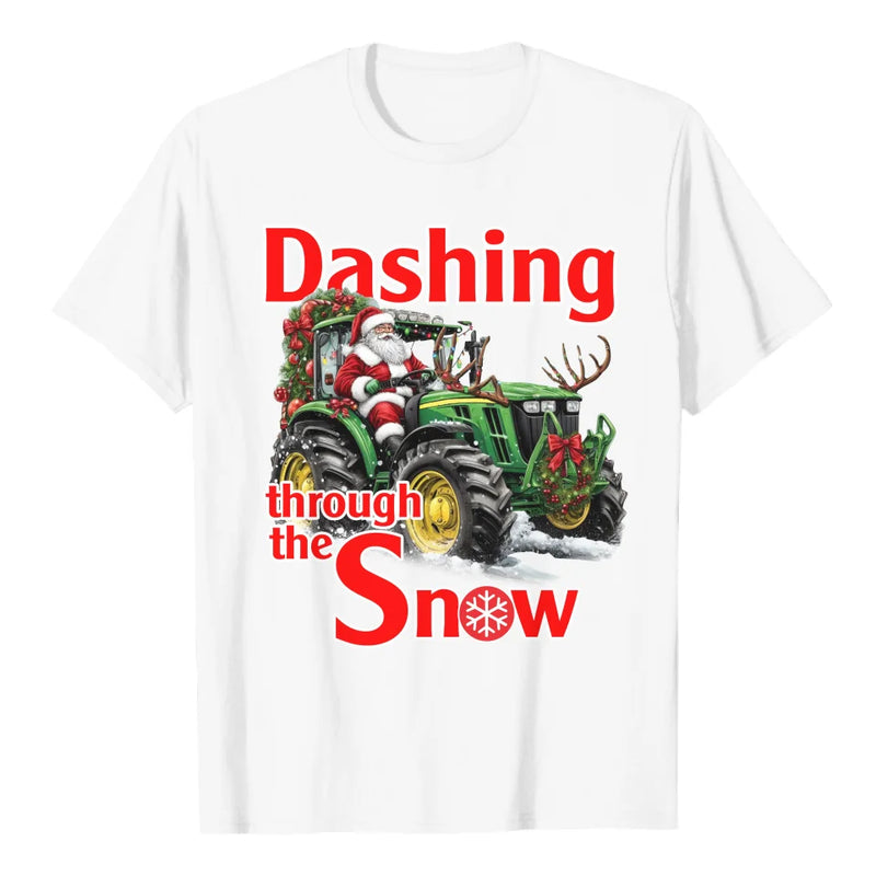 Christmas Santa on Tractor Shirt