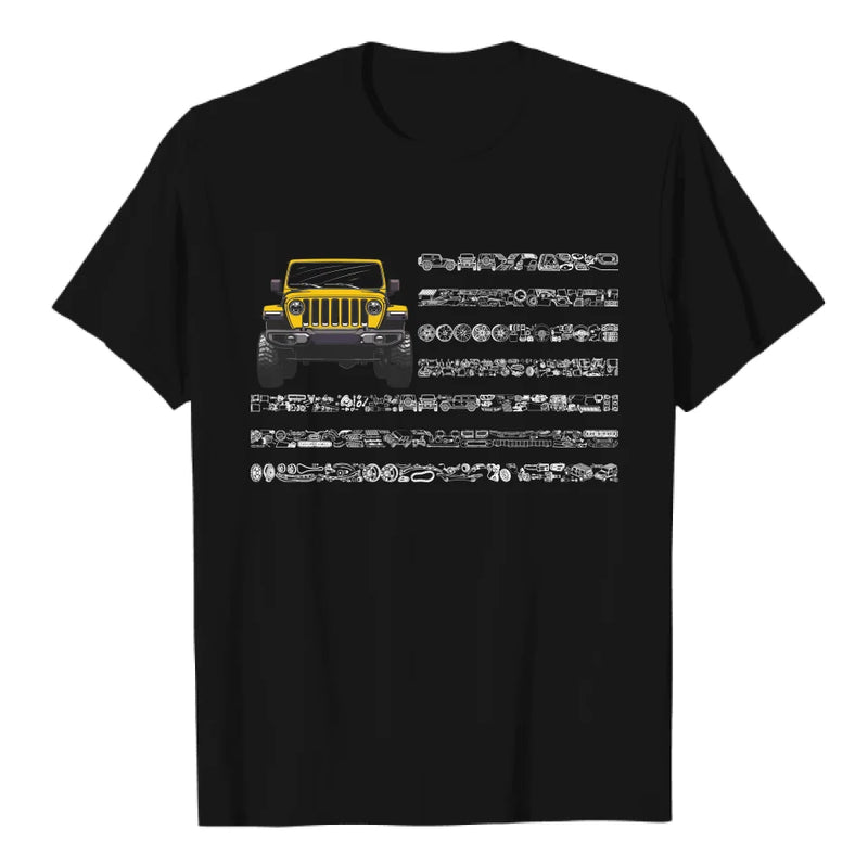 Personalized Diagram Jeep Flag Shirt