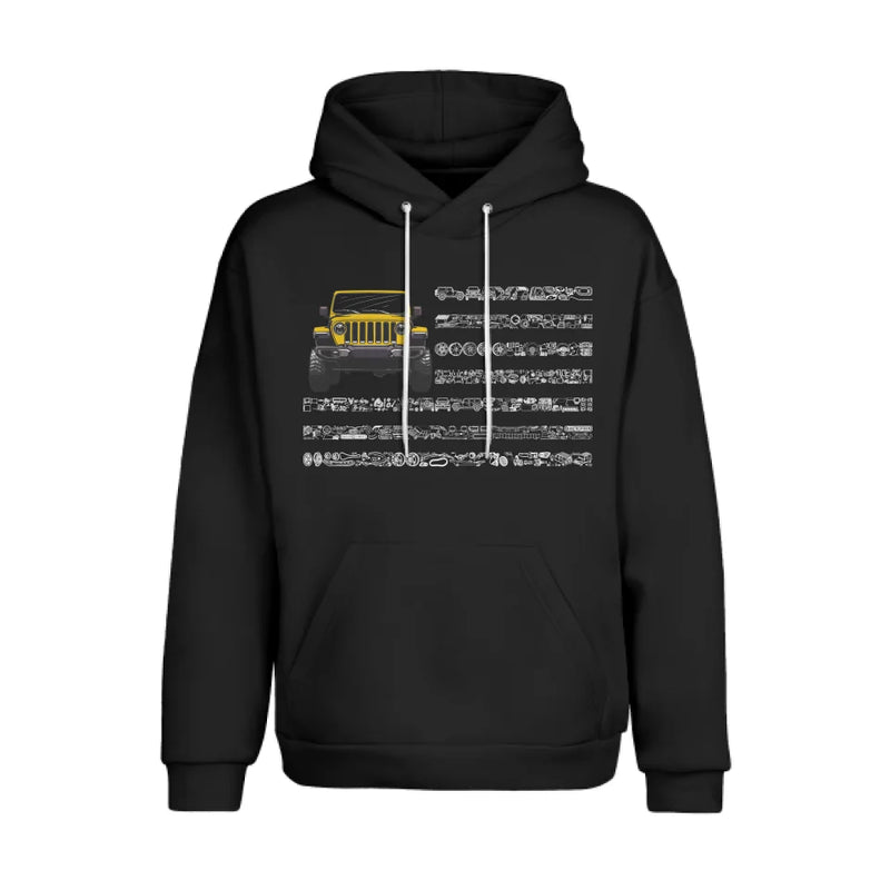 Personalized Diagram Jeep Flag Shirt